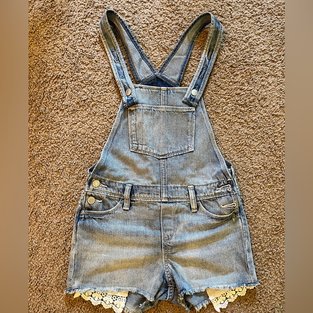 Girls Old Navy Blue Denim Overalls